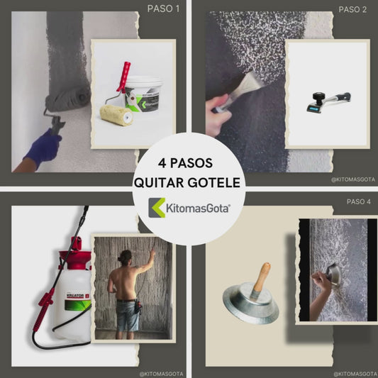 Kit para quitar gotelé plastificado. Sin Polvo. Kitomasgota Brico